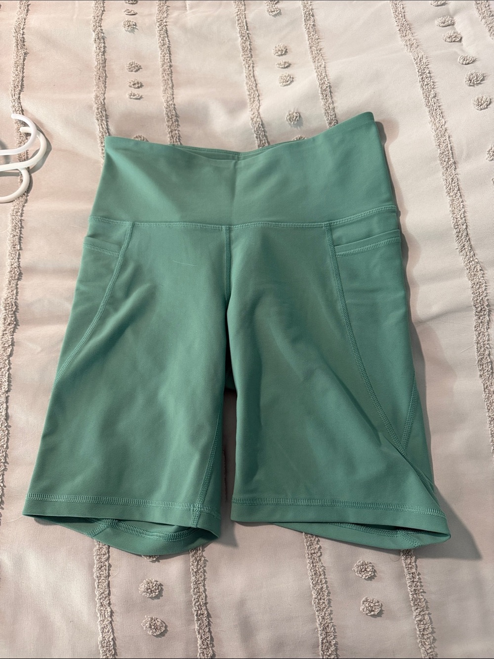 Women's High-Rise Mint Green Bike Shorts